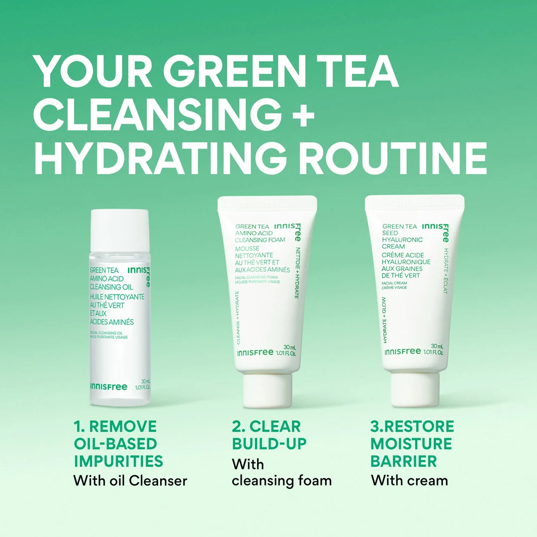 Green Tea Mini Double Cleanse + Hydrate Trio